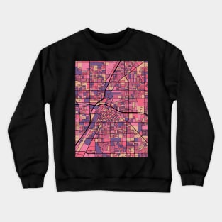 Las Vegas Map Pattern in Purple & Pink Crewneck Sweatshirt